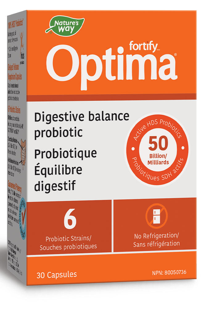NATURE'S WAY Fortify Optima Digestive 50 Billion (Shelf Stable - 30 veg caps)