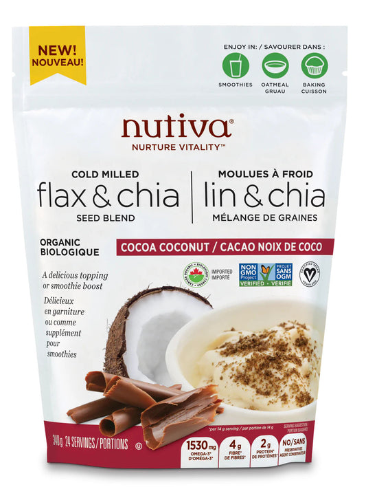 NUTIVA Cold Milled Flax & Chia (Cocoa Coconut - 340 gr)