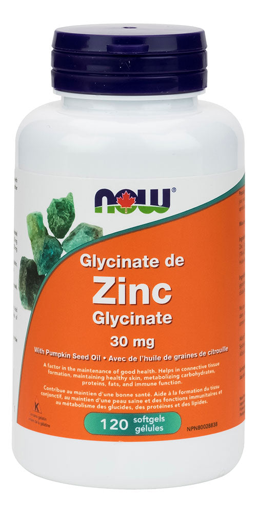 NOW Zinc Glycinate (30 mg - 120 sgels)